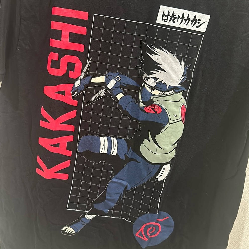 VGUC NARUTO Kakashi T Shirt Tee Short Sleeve Graphic Top Size M Medium